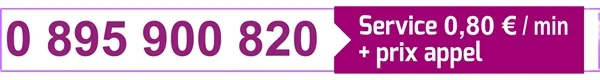 Bandeau du numéro porno 0 895 900 820, service 0,80 € par minute plus prix appel